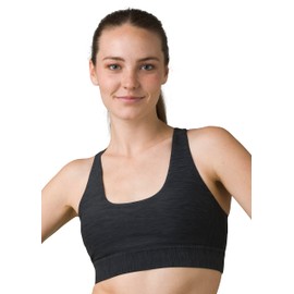 prAna Women's Kimble Bra, Black Heather, Small