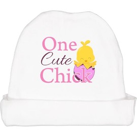 inktastic 1 Cute Chick Baby Beanie Hat Large White 27fff