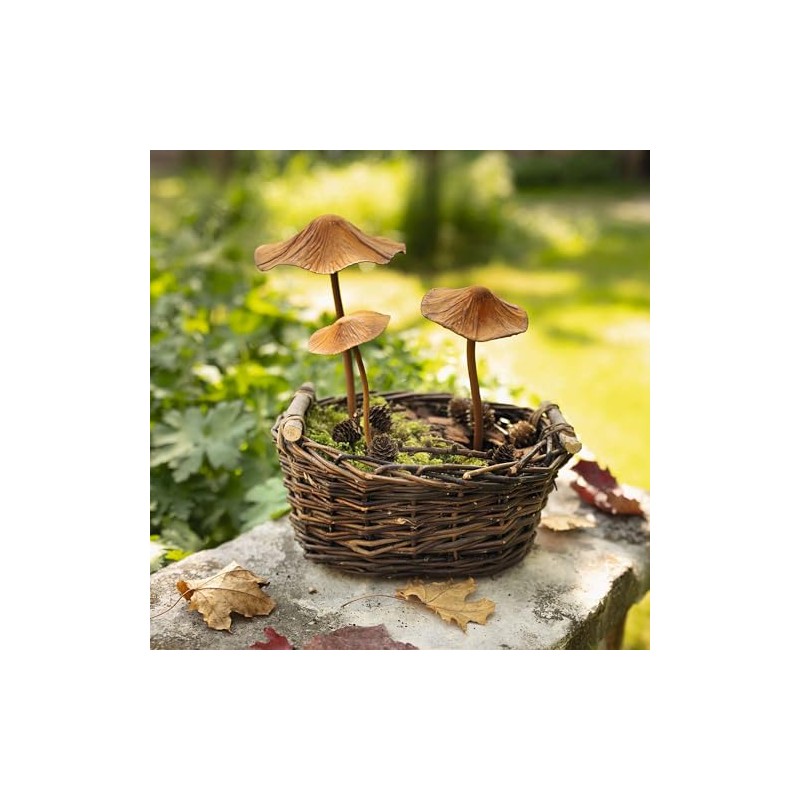 FRANK FLECHTWAREN Mushroom Stakes, Set of 3, Metal in Trendy
