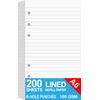 200 Sheets A6 Lined Paper for Filofax Personal Binder Planner,