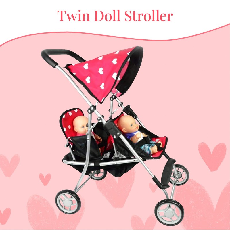 My First Doll Twin Stroller - Cutest Heart Design Doll
