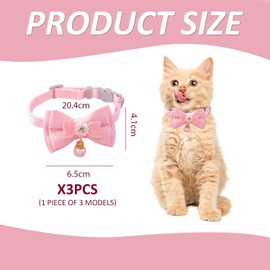 NYGGTYK 3 Stücke Haustierkragen, Haustierversorgungen, Bugbörsen, Süße Kragen, Verstellbare Katzenkragen