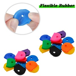 100 Pieces Key Covers Caps, Key Caps Covers Tags Set Flexible Key Covers Coloured Key Identifiers Caps Key Colour Caps Key Cap Label for Easy Identifying House Door Keys, Assorted Colours
