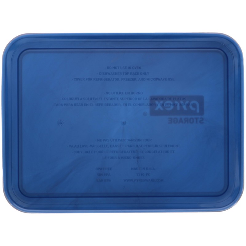 Pyrex 7210-PC 3-Cup Translucent Blue Food Storage Replacement Lid -