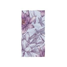senya Toalla de mano de lirios morados y libélulas, ultra suave, de lujo, para baño, 30 x 15 pulgadas