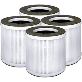 Nispira VK-6067B True HEPA Activated Carbon Filter Replacement Compatible with Vremi Air Purifier/Kokeki Air Purifier, 4 Packs