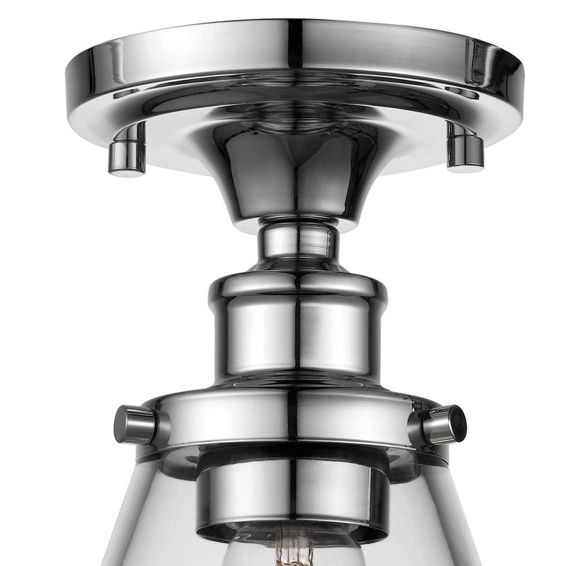 Globe Electric 65726 Mercer Light Flush Mount, Chrome with Glass