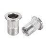 sourcing map M6 Stainless Steel 304 Rivet Nuts Flat Head