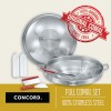 CONCORD Stainless Steel 8 Piece 22" Comal Cookware Set
