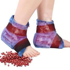 Comfytemp Ankle Foot Warmers for Feet Heating Pads Microwavable Heated Slippers, FSA Eligible HSA, Microwave Moist Heat Pads Ankle Heating Pad for Plantar Fasciitis, Fathers Day Dad Gift for Men Women