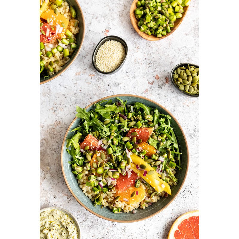 Casbah Organic Pearl Couscous - Non-GMO, Vegan, Pre-Cooked Israeli Couscous,
