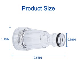 6 Pack Pressure Washer Garden Hose Adapter 3/4 Inch Pressure Washer Transparent Plastic Water Inlet Filter Replacement Pre ssure Wa sher Transparent Plastic Water Inlet Filter