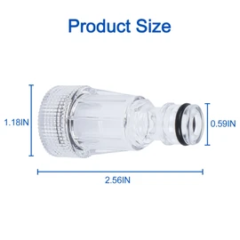 6 Pack Pressure Washer Garden Hose Adapter 3/4 Inch Pressure Washer Transparent Plastic Water Inlet Filter Replacement Pre ssure Wa sher Transparent Plastic Water Inlet Filter