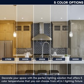 LUXRITE 4 Inch Square LED Recessed Ceiling Light with J-Box, CRI90, 12W, 5CCT Selectable 2700K/3000K/3500K/4000K/5000K, 1060 Lumens, Dimmable Canless Downlight, Wet Rated, IC Rated, ETL Listed