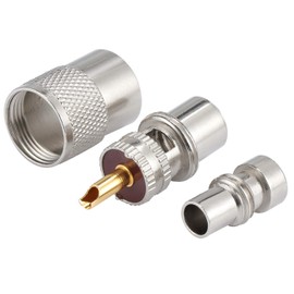 20Pcs PL259 Soler Coaxial Coax Connectors, Male-Plug Crimp Coax Connector Adapter with Reducer for RG8X Coaxial Cable