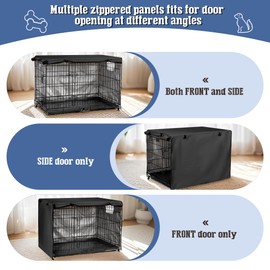 kefit Dog Crate Cover 36 inch, Kennel Cover for Wire Dog Cage, Black