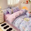 Koudi Girls' Bed Linen 140 x 200 cm Flowers Purple