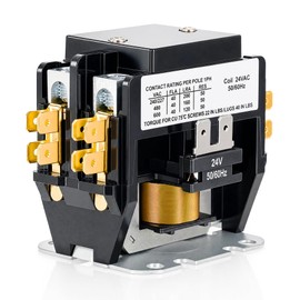 24V Coil 40A 2 Pole Air Conditioner Contactor, UL Certified HVAC Motor Contactor, 40 Amp 24V Air Conditioner Replacement AC Definite Purpose Contactor Compatible with Heat Pump, Refrigeration Systems