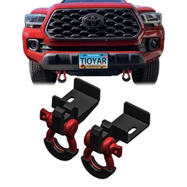 TIOYAR Tacoma Front Tow Hook Mount Bracket and D-Ring Compatible with 2009-2021 Toyota Tacoma D-Ring Shackle Bracket, Devil Hook Bracket Replacement