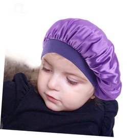 FRCOLOR 5Pcs Satin Sleep Caps Elastic Wide Brim Hair Protection Hats for Home Bath Travel Breathable Comfortable Solid Colors for Boys and Age