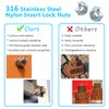 1/4-20 Nylon Insert Lock Nuts Marine Grade 316 Stainless Steel