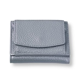 Treasure Correct Mini Wallet that Won't Break Bills, Genuine Leather, Women's, Tri-Fold, Thin, Box-Shaped Coin Purse, Prevents Skimming, Cute, For Men, 12. champagne blue