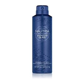 Nautica Voyage N-83 Deo Body Spray 6 fl oz (Pack of 1), Notes of Spicy Mint, Cardamom, and Musk, Men's Fragrance, Long Lasting, Everyday Fragrance