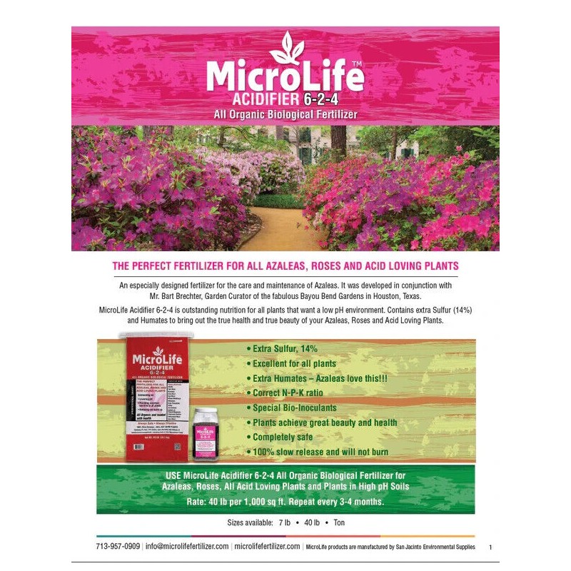 MicroLife Acidifier Professional Grade Granular Organic Fertilizer for Clay Soil
