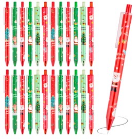 Lemicin Ballpoint Pen Christmas Pens – Pack of 24 Christmas Bauble Pens Christmas Gifts Small Items Party Bag Christmas Give Away Adults
