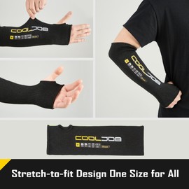 COOLJOB 3 Pairs A4 Cut Resistant Sleeves with Thumb Hole, UPF50+ UV Sun Protection Gardening Sleeves Arm Protector for Thin Skin, Arm Cover for Gardener Farmer Pet Handling for Men Women (Black, 18")