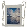 Ambesonne Nautical Drawstring Backpack, Sailing Boat on Sea, Sackpack Bag