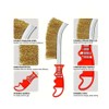 Heavy-Duty Stainless Steel Wire Brush, 235mm Length, Ergonomic Red Handle,