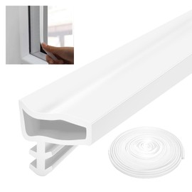 10 m Door Seal White Window Seal, PVC Door Frame Seal for Sound Insulation Door Seal, Room Door Seal, White Wooden Frame for Moisture-Proof, Collision Avoidance, Sound Insulation
