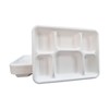Ecokanta 100% Compostable 6-Compartment Dinner Plates - Eco-Friendly, Biodegradable Sugarcane
