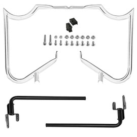 KZMPMT Rear Saddlebags Guard Bracket Compatible with 2014-2024 Harley Street Glide, Electra Glide, Road King, Road Glide（chrome）