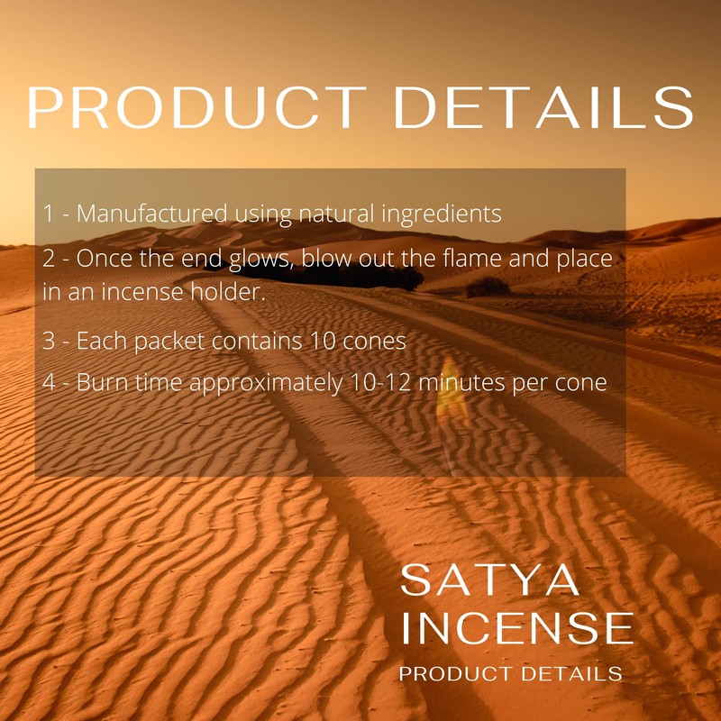 Satya White Sage Incense Cone x1 pack, used for Aromatherapy,
