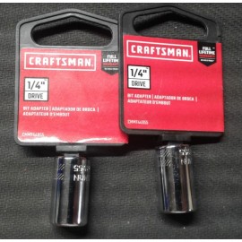 Craftsman Two New Craftsman 1/4 Inch Drive Bit Adapter Socket