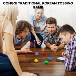 Lerunah Gonggi Game, Gonggi Korean Game Stones Catching Game Set, Gonggi Dice Family Party Game