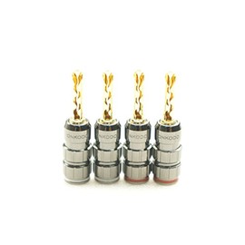 ONKODO BP-208BG 24K Gold Plated Banana Plugs (Beryllium Copper) (Set of 4)