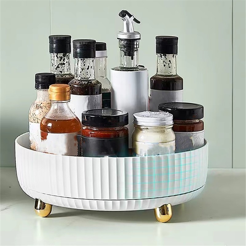 Rotating Spice Rack Round Versatile Sturdy Turntable Storage Container Organizer