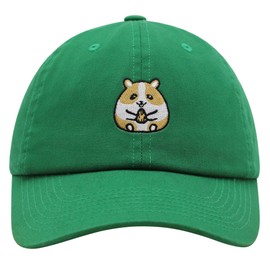 JPAK Happy Hamster with Nut Premium Dad Hat Embroidered Cotton Baseball Cap Kelly Green