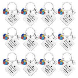 Ximalun 12 Pcs Autism Awareness Gifts Keyring Autism Teacher Appreciation Gifts Special Education Teacher Gifts Thank You Gifts for Autism Teacher ABA Therapist SPED Teacher Gifts