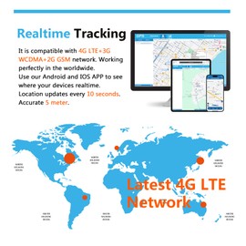 TKMARS GPS Tracker for Car 4G 10000Mah 160 Days Standby, Magnetic Waterproof Realtime Worldwide Tracking no Subscription with Free APP, Anti-Lost Notification for Motorcycle Fleet Truck