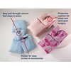 Bufanda acolchada adaptable posquirúrgica con bolsa para mujer, Azul (Sky