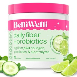 BelliWelli Daily Fiber + Probiotics + Collagen - Tropical Breeze Healthcare Fitness - Flavor: Cucumber Lime