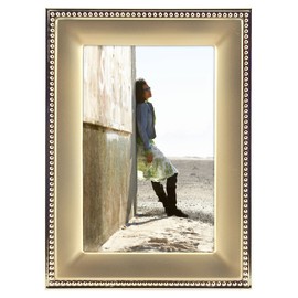 Malden International Designs 5295-46 Classic Gold Metal With Silver Beads 2-Tone Picture Frame, 4x6, Gold