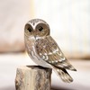 Barn Owl on Driftwood Wooden Perch Base 10x25x10cm Decorative Ornament