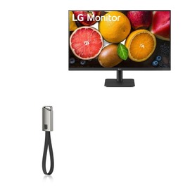 BoxWave Cable Compatible with LG IPS FHD 100 Hz Borderless Design Monitor Model 27MS540W-B.AUS (27 in) - USB Type-C Keychain Charger, Key Ring USB Type-C to Type-A 8 in USB Cable - Jet Black