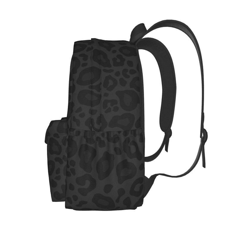 Jbofyee Leopard Black Texture Laptop Backpack For Men Women, Lightweight