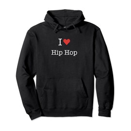I Love Hip Hop with Heart Minimalist Simple Graphic Pullover Hoodie